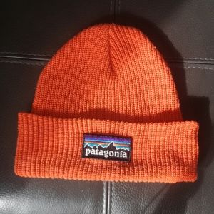Patagonia Brodeo Orange Knitted Beanie Winter Hat Cap Line Logo Ridge, One Size